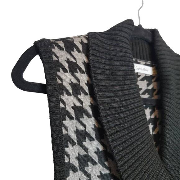 Calvin Klein Houndstooth Dark Academia Sleeveless Sweater Dress Petite Small 341 - Picture 5 of 10